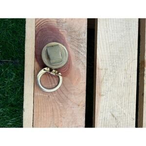 Vintage Gold Tone Retractable Key Reel Clip Pull Chain Industrial Fob